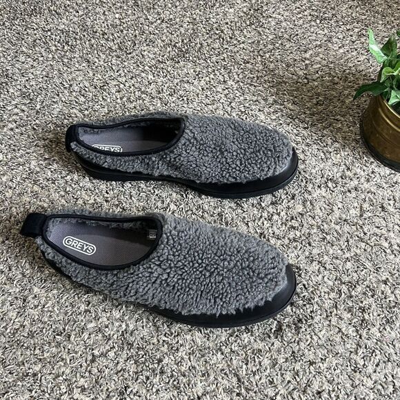 Huckberry GREYS Wool Pile Fleece Sherpa Mule Outdoor/indoor Men’s US 11 Gray New